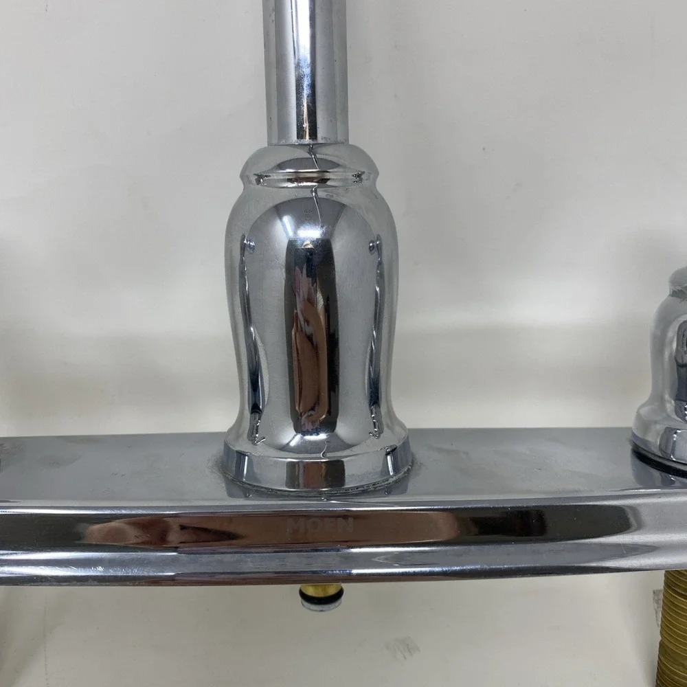 Moen Kitchen 2-Handle Standard 10 In Tall Bridge Arc Faucet in‎ Chrome Silver